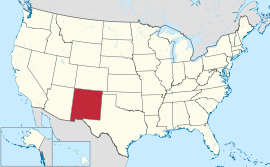 New Mexico, highlighted in RED - links to Wikipedia article on New Mexico